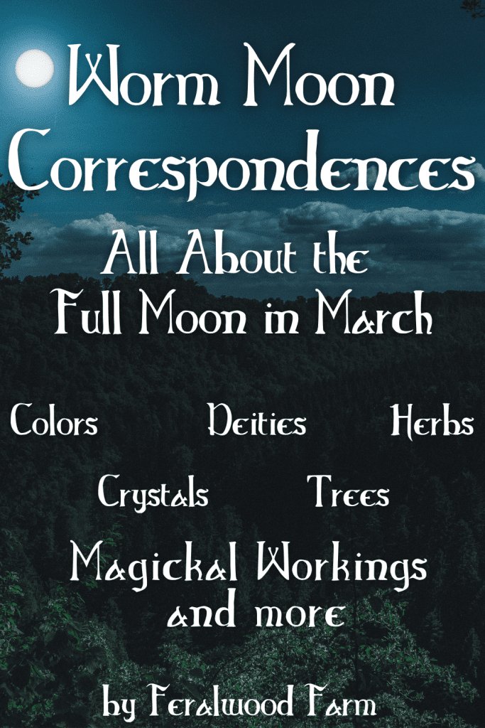 Learn about the Worm Moon, March's Full Moon. Learn about the history, alternative names, correspondences, and how to utilize its energy in your magickal workings.